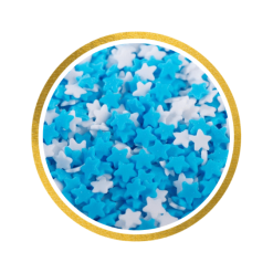 סוכריות לקישוט תכלת-לבן כוכבים קטנים