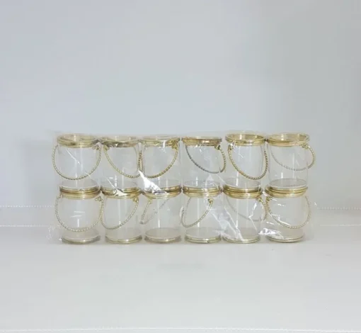 סט 12 קופסאות פלסטיק בצורת דלי- זהב
