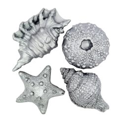 קונכיות מבצק סוכר- כסף