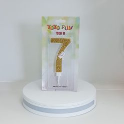 נר יום הולדת זהב גליטר- ספרה 7