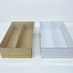 מארז שקוף מהודר עם חוצץ 20/11/5 ס"מ - לבן