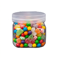 סט 12 יח' צנצנות פלסטיק מרובעות - 14245