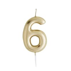 נר ספרה 6 זהב