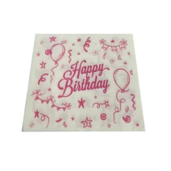 סט מפיות HAPPY BIRTHDAY - ורוד פוקסיה