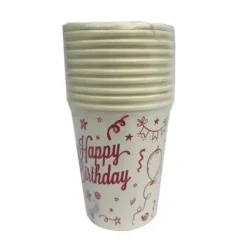 סט כוסות HAPPY BIRTHDAY - ורוד פוקסיה