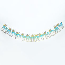 שרשרת אותיות HAPPY BIRTHDAY כתרים - כחול