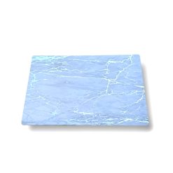תחתית MDF מלבנית לעוגה 42*29 ס”מ – שיש לבן עם כסף