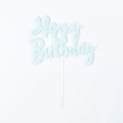 טופר פרספקס Happy Birthday - תכלת
