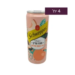 פחיות שוופס אפרסק 330 מ"ל 1/4