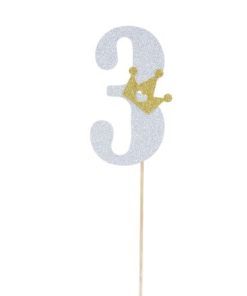 טופר עם גליטר ספרה 3