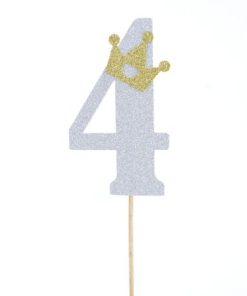 טופר עם גליטר ספרה 4