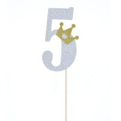 טופר עם גליטר ספרה 5