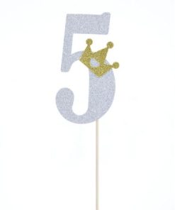 טופר עם גליטר ספרה 5