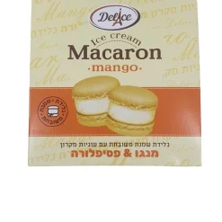 גלידת מקרון בטעם מנגו ופסיפלורה 4 יחידות