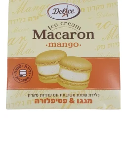 גלידת מקרון בטעם מנגו ופסיפלורה 4 יחידות