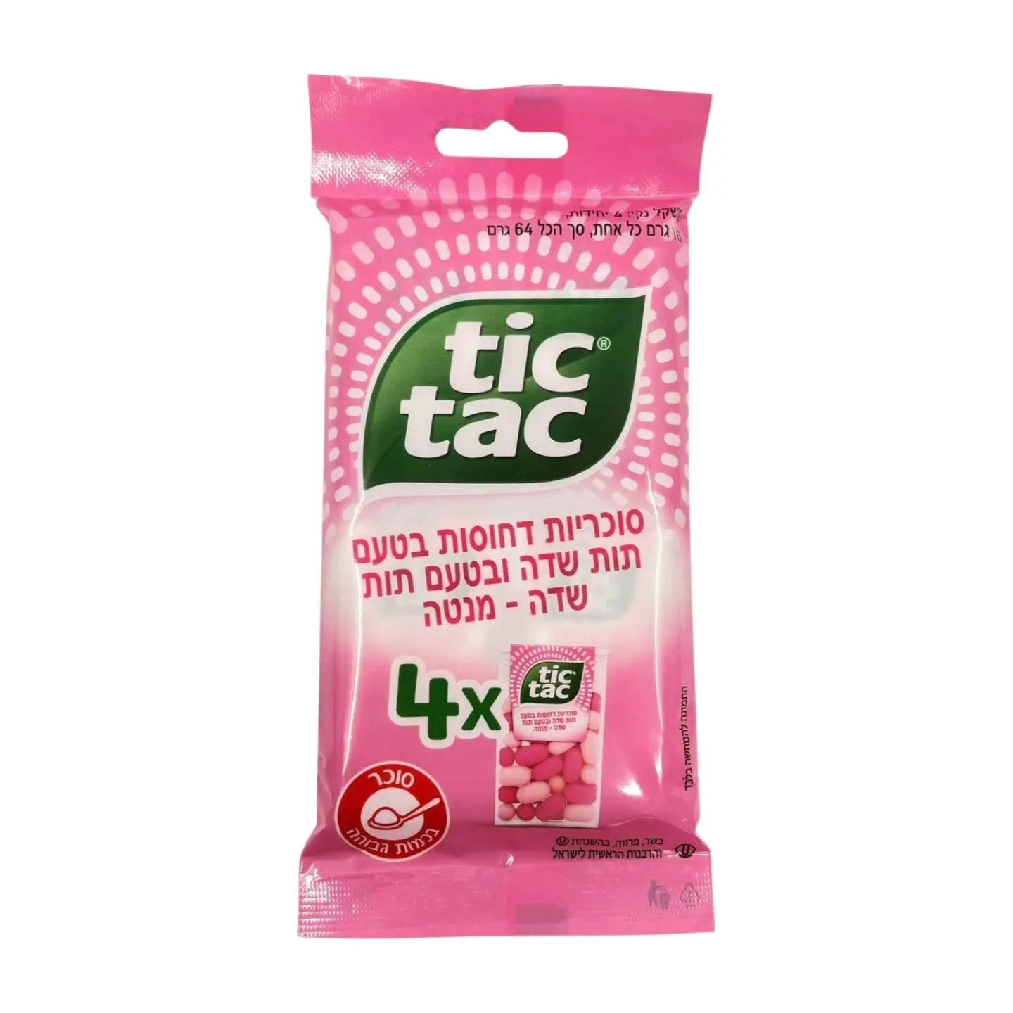 סוכריות טיק טק מיקס תות ותות מנטה 1/4