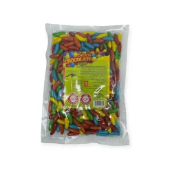 שקית סוכריות עדשים צבעונים בטעם שוקולד בצורת בננה 400 גרם