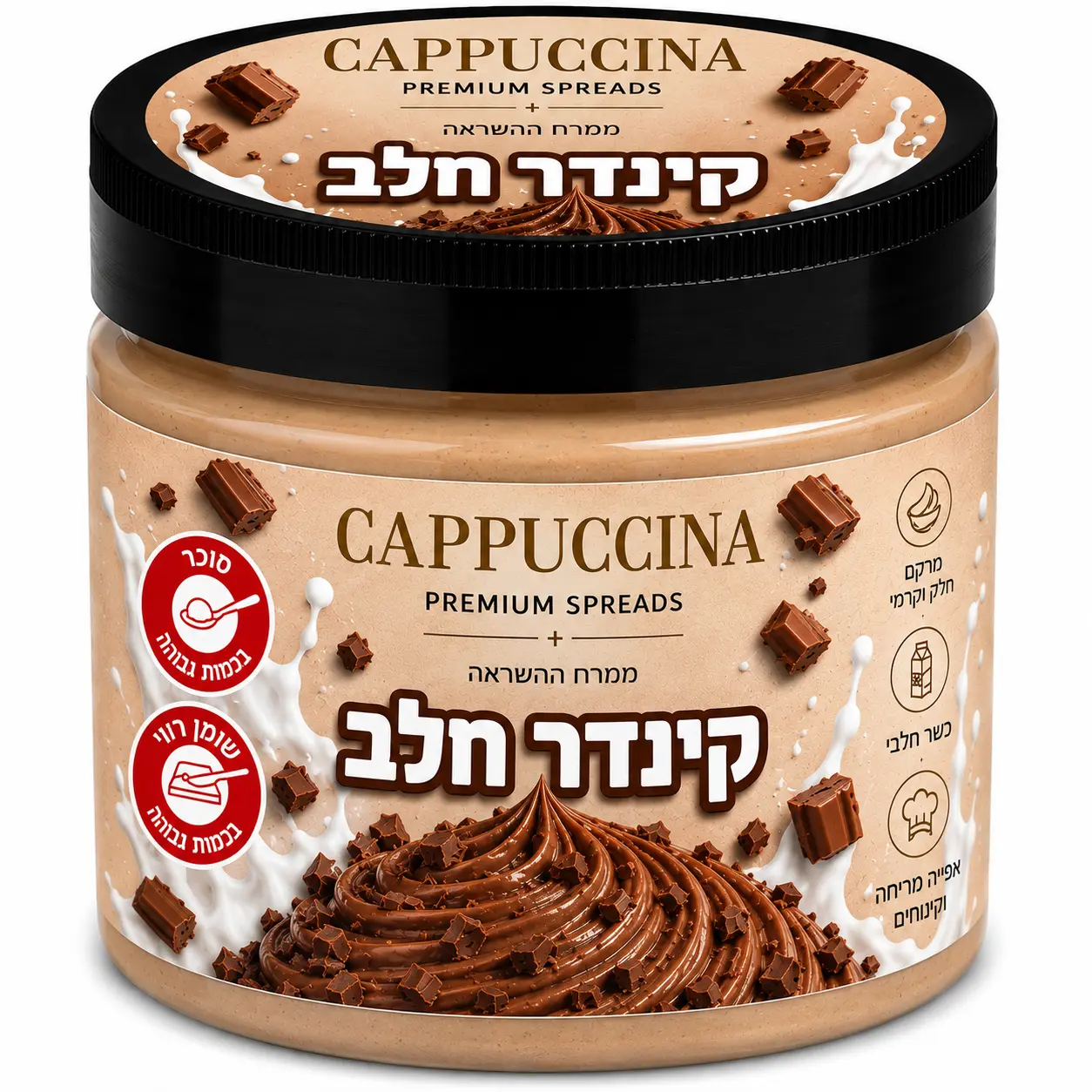 קפוצ'ינה - קרם קינדר חלב (חלבי) 500 גרם