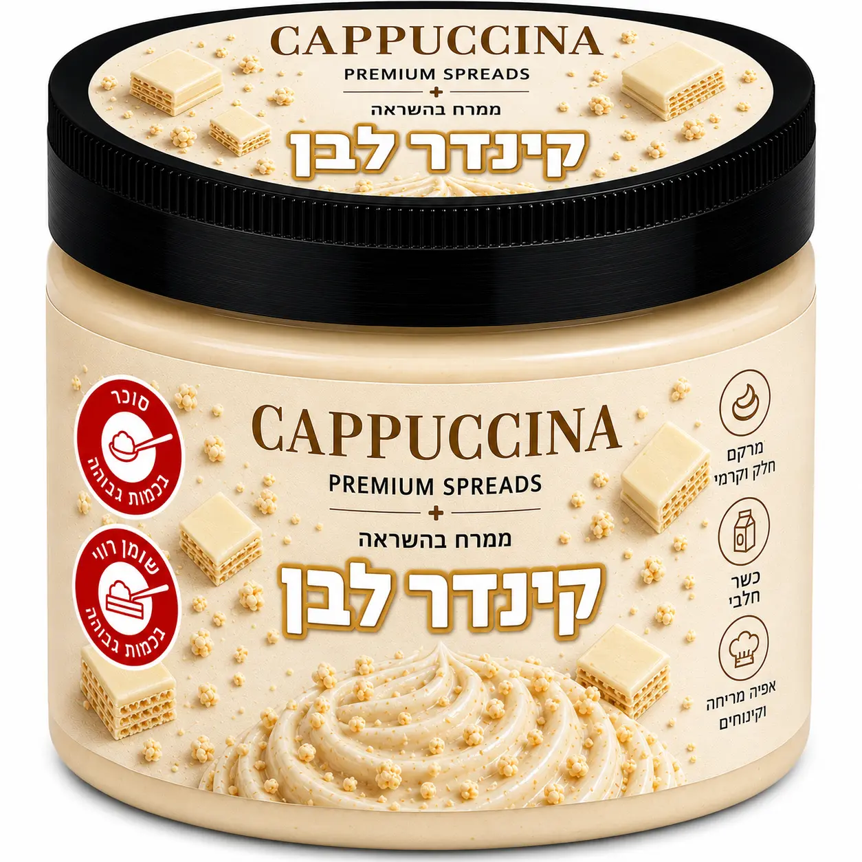 קפוצ'ינה - קרם קינדר לבן (חלבי) 500 גרם